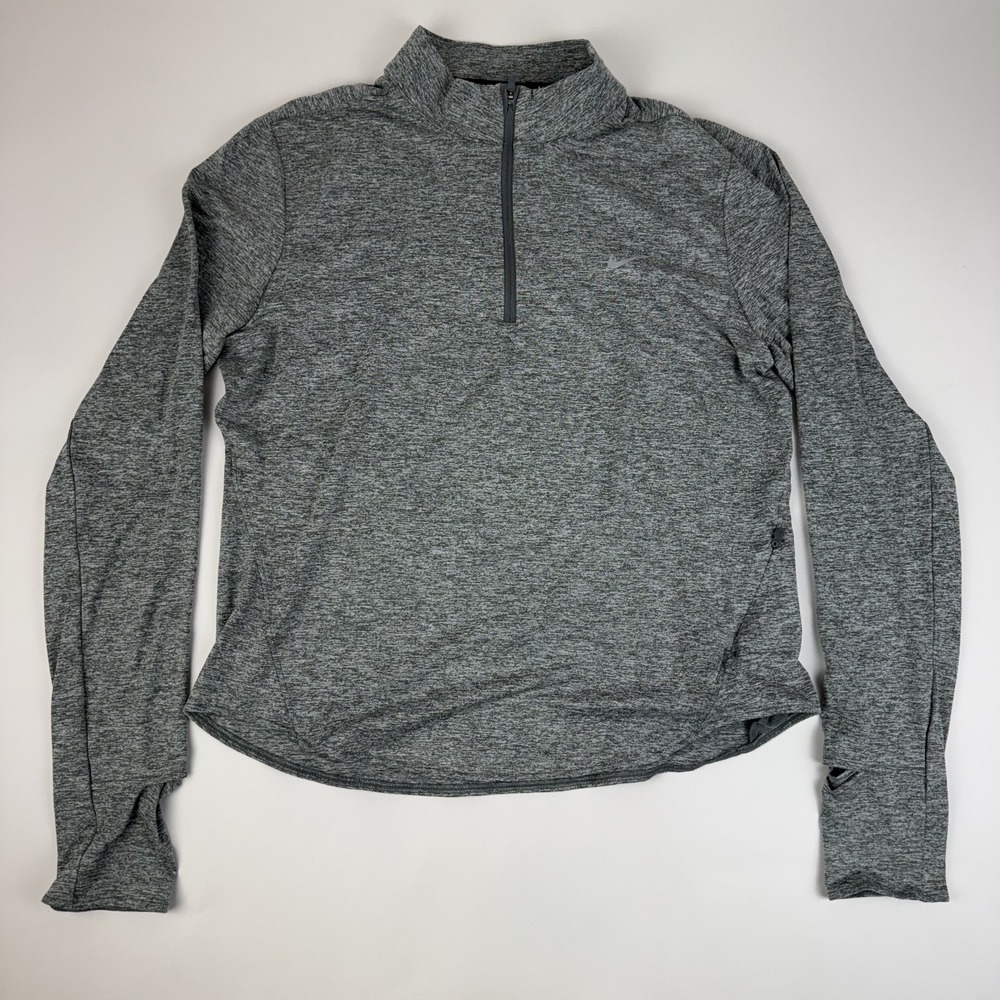 New Womens Nike Swift Dri-FIT UV 1/4-Zip Gray Running Top Shirt Size Large NWT